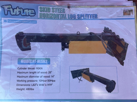 2026 Unused Future FT-HLS82 Skid Steer Horizontal Log Splitter