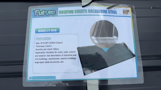 (50 PCS) 2026 Unused Future FT-XH50 Galvalume Steel Siding Roofing