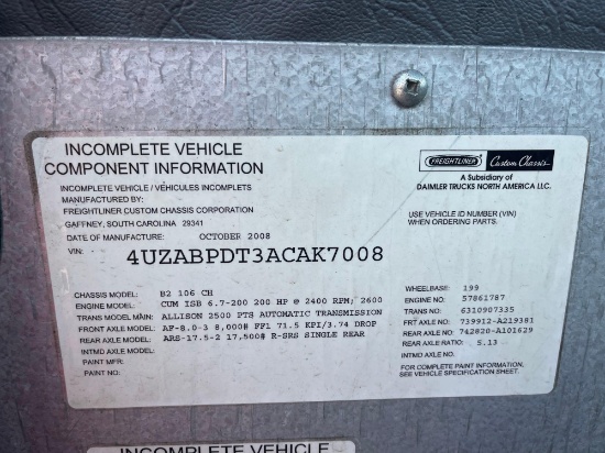 2010 Freightliner B2 Chassis 53 Passenger Bus