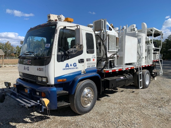 1998 GMC T7500 Thermoplastic Striping Truck