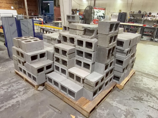Lot of Assorted Concrete Cinder Blocks