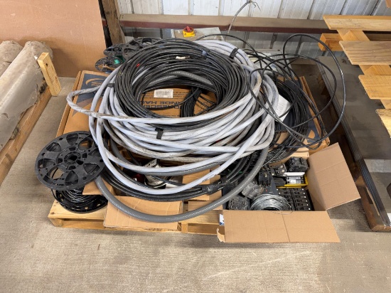 Assorted Electrical Supplies, Cable, Breakers and Disconnect Switch