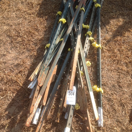 Stack of metal T-posts