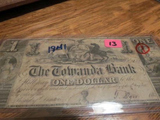 $1.00 1841 Towanda Bank Note