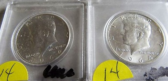 (2) 1964 Kennedy Half Dollars