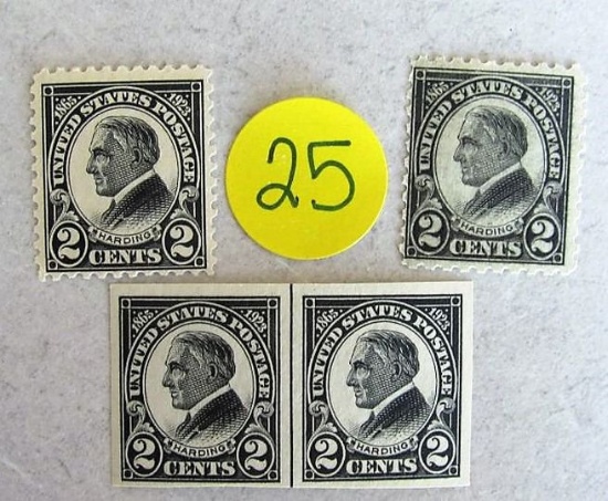 4 Harding Memorial Mint Stamps