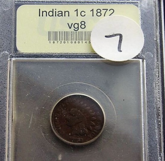 1872 Indian Cent Better Date VGt