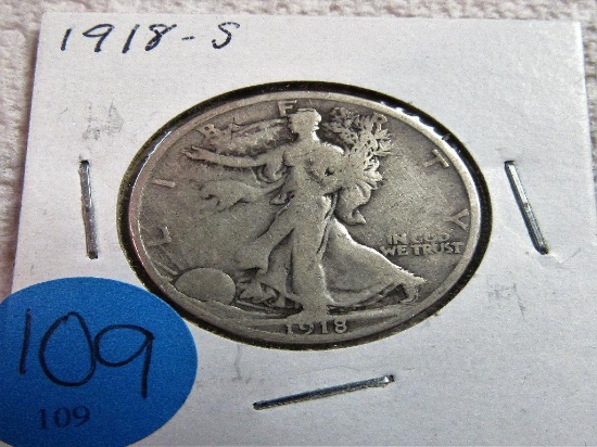 1918-S Walking Half Dollar