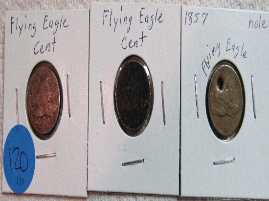 3 Flying Eagle Cents