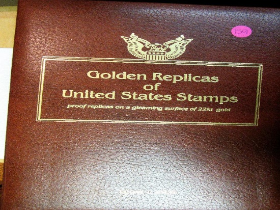 (66)nGolden Replic 22 kt Gold First Day Issue Stamps in Folder