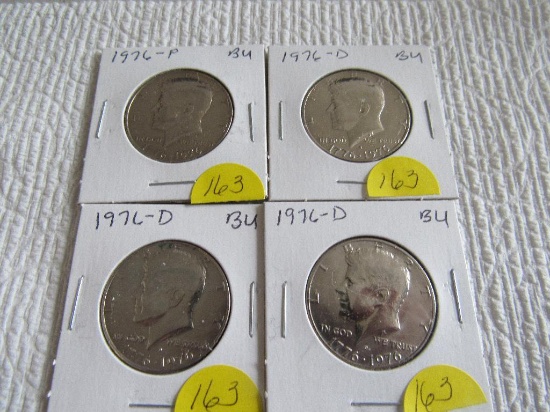 (4) Bicentennial Kennedy Half Dollars