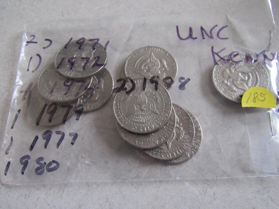 (12) Unc. Kennedy Half Dollars