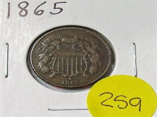 1865 Finet 2 Cent Piece