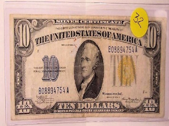 1934 A $10 Silver Certificate