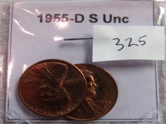 1955-D, 1955-S Lincoln Cents