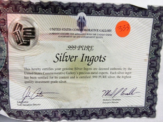 .999 Silver Ingots