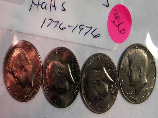 4 ea 1776-1976 Kennedy Half Dollars