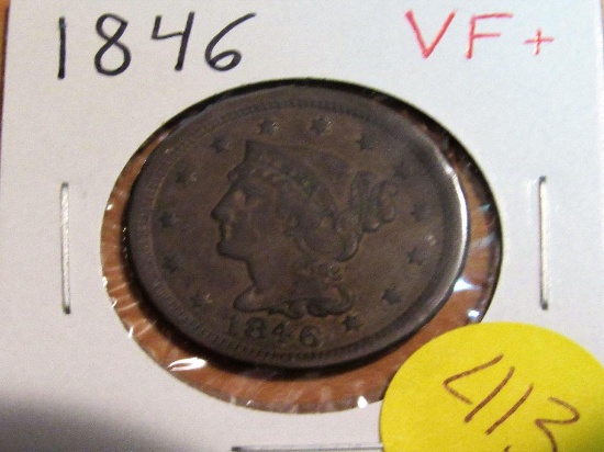 1846 VF+ Large Cent