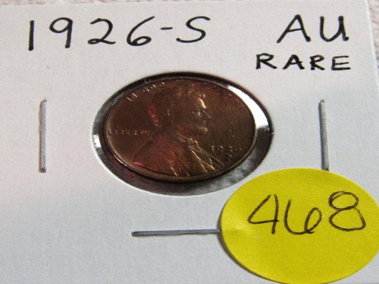 1926-S AU Rare Lincoln Cent