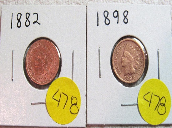 1882, 1898 Indian Cents