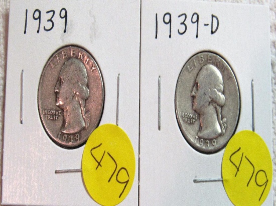 1939, 1939-D Washington Quarters