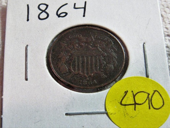 1864 2 Piece Cent