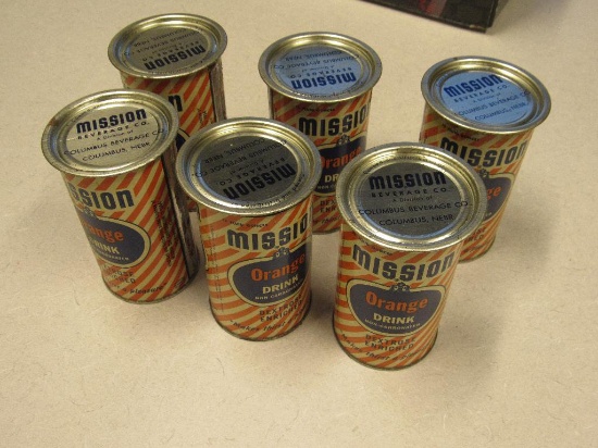 6 Pak of Mission Beverage Cans and lids
