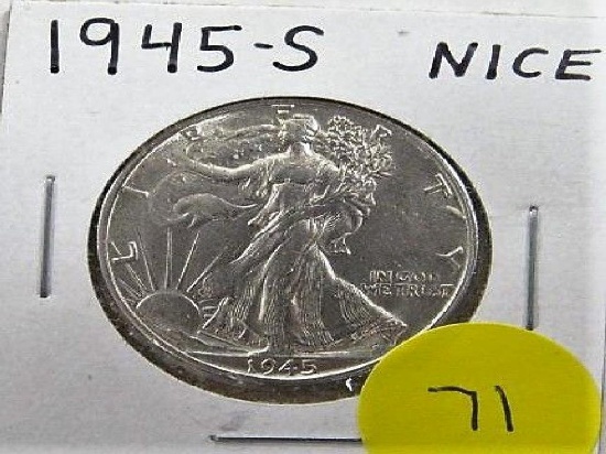 1945-S Nice Walking Liberty Half Dollar