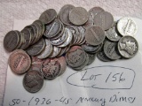 (50) Mercury Dimes 1936-1945