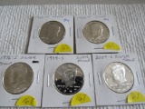 (5) Silver Kennedy Half Dollars
