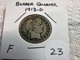 1913-D Barber Quarter
