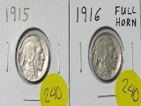 1915, 1916 Buffalo Nickel
