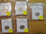 5 High Grade Buffalo Nickels