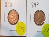 1899, 1898 Indian Cents