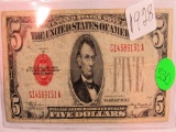 1928 Red Seal $5 Note 1928C