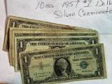 1957 10 Each Silver Certificates