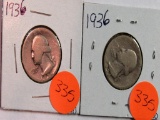 2 1936 Washington Quarters