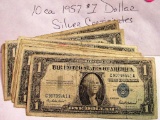 10 ea 1957 Silver Certificates