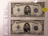 1934 A, 1934 B, Rare Note $5