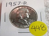 1957-D Franklin Half Dimes