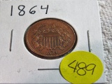 1864 2 Piece Cent