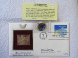 24K First Day Commemorative Stamp, Uncirculated Half Dollar with Statehood Quarted Image