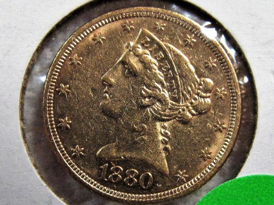 1880 $5 Liberty Gold Piece