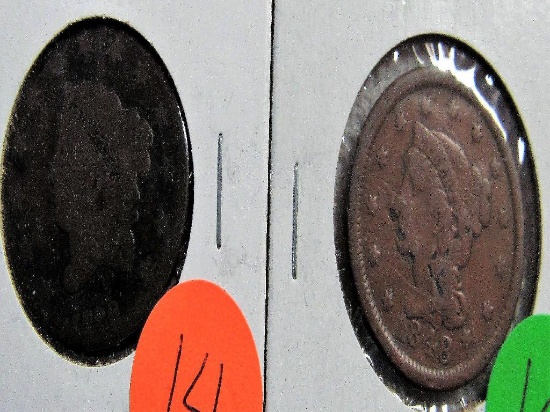 1829 and 1848 Large Cents