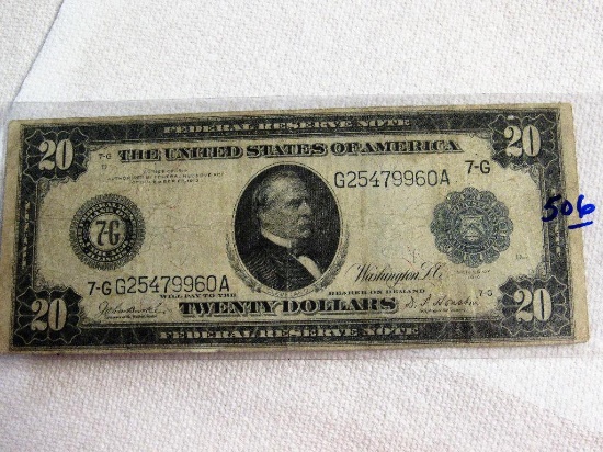 1914 $20 Federal Reserve Note &-G