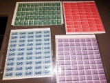 4 Sheets of 3 Cent stamps