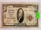 1929 $10 US Nat Bank of Omaha, NE Note