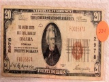 1929 $20 US Nat Bank of Omaha, NE Note