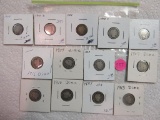 13 Different Date and Mint Marks of Barber Dimes