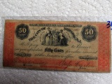 1862 Mayor and Common Council Of Newark NJ 50 Cent Fractional Currency Note